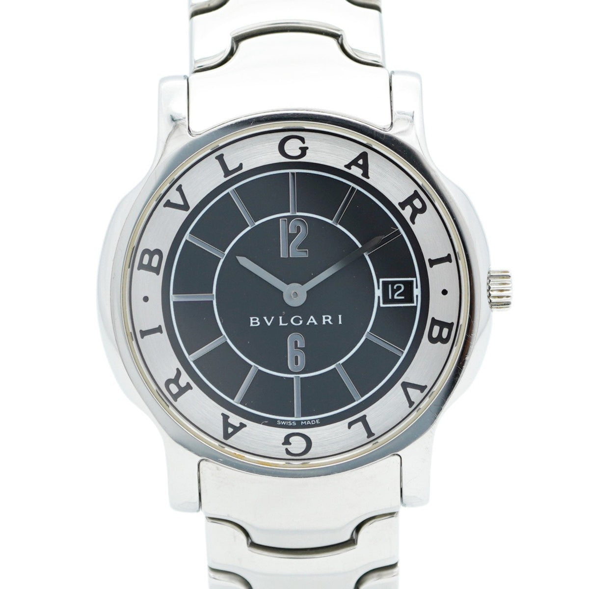 Pre-Owned Bvlgari Solotempo ST35S Black Dial Men's Watch