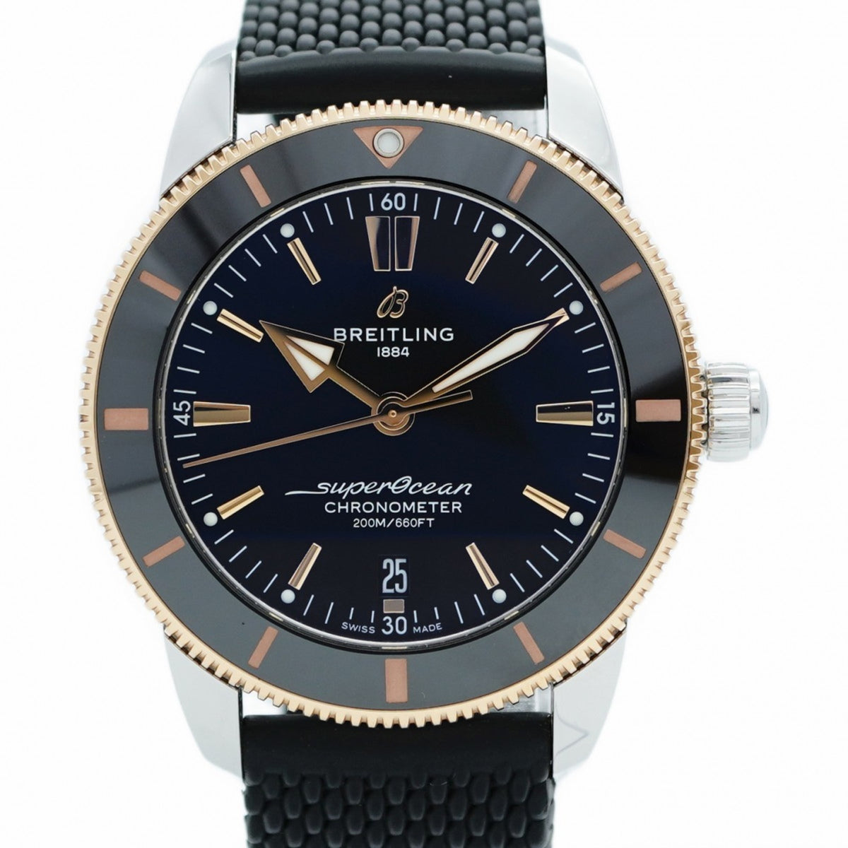 Pre-Owned Breitling Superocean UB2030 Black Dial Men's Watch
