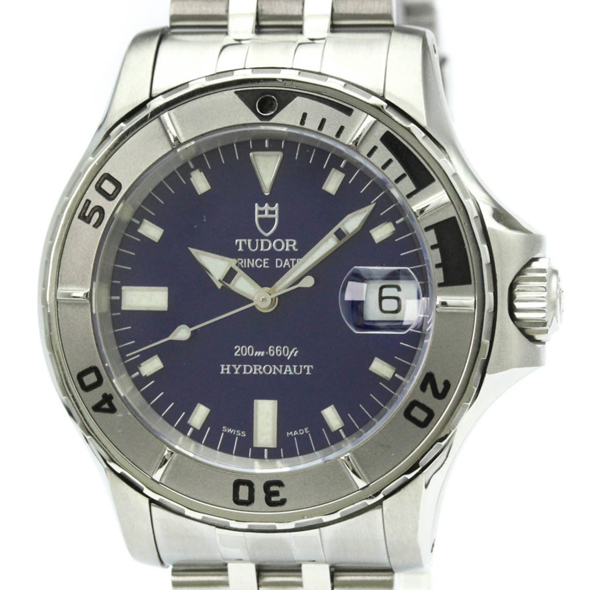 Pre-Owned TUDOR Hydronaut Stainless Steel Automatic Mens Watch 89190 Polished