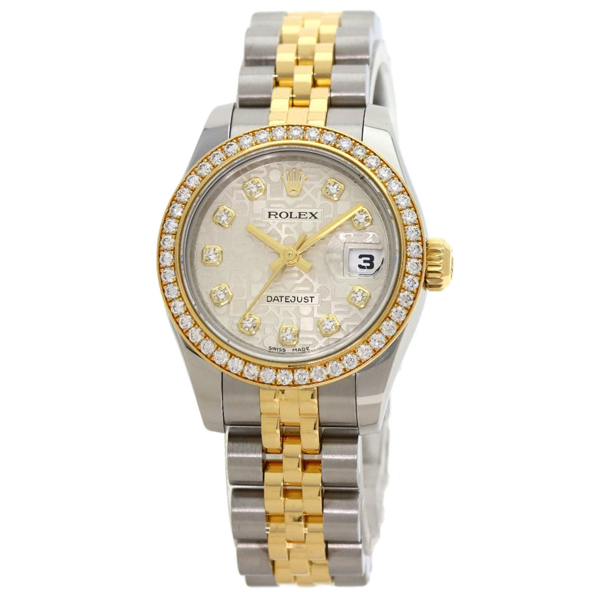 Pre-Owned Rolex 179383G Datejust Bezel with 10 Diamonds, Stainless Steel/SSx18KYG/Diamond Women's Watch