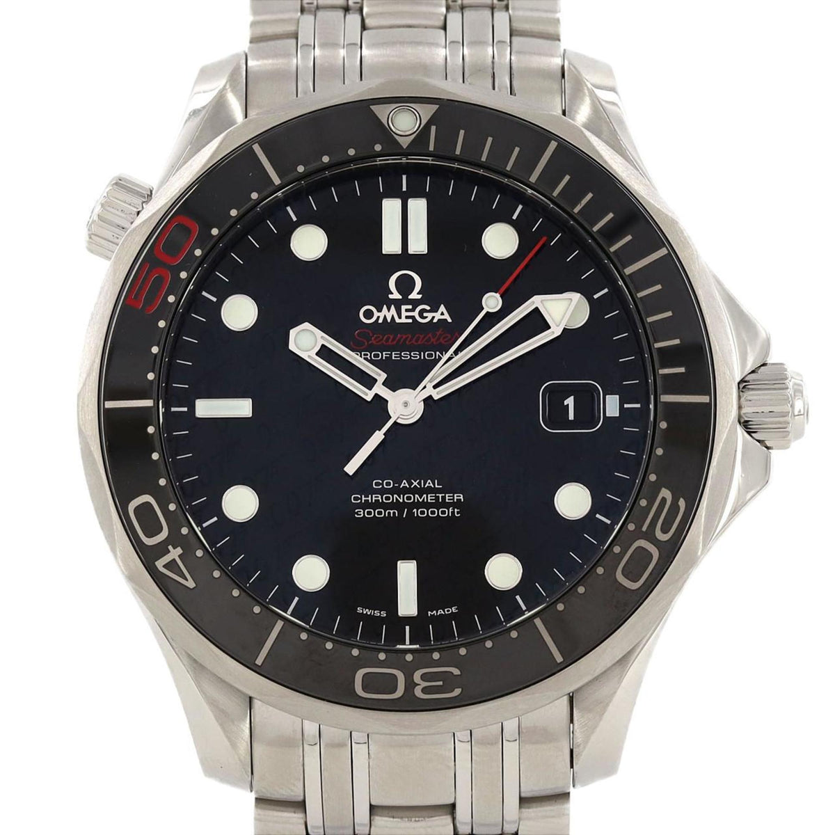 Gebrauchte OMEGA Seamaster Professional 007 James Bond "50th LIMITED" 212.30.41.20.01.005 SS Armbanduhr Automatik 