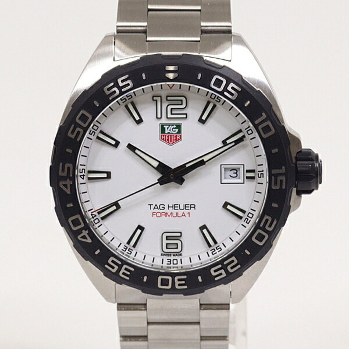 Gebrauchte TAG Heuer Herrenuhr Formula 1 WAZ1111, weißes Zifferblatt, Quarz-Finish 