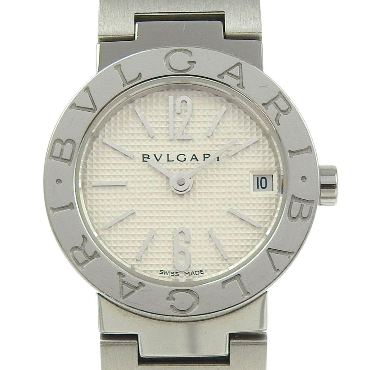 Gebrauchte Bvlgari Uhr BB23SS Edelstahl Quarz Analoganzeige Weißes Zifferblatt Damen 