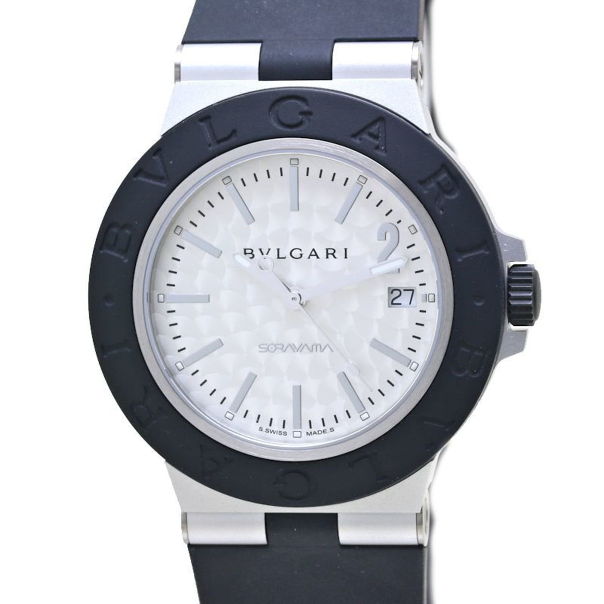 Gebrauchte BVLGARI BB40AT 103703 Aluminium Hajime Sorayama Collaboration Date 1000 Stück limitierte Auflage Gummi Herren 39810 Uhr 