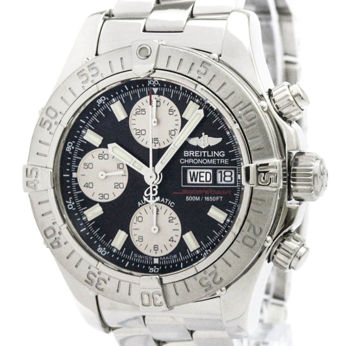 Pre-Owned BREITLING Chrono Super Ocean Steel Automatic Mens Watch A13340 Polished
