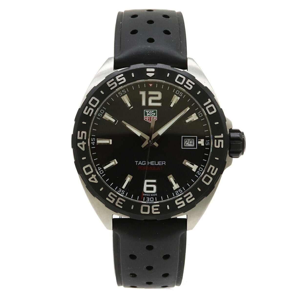 Gebrauchte TAG Heuer Formula 1 Herren-Quarzuhr mit schwarzem Zifferblatt und Datumsanzeige, Edelstahl, Gummi, WAZ1110 