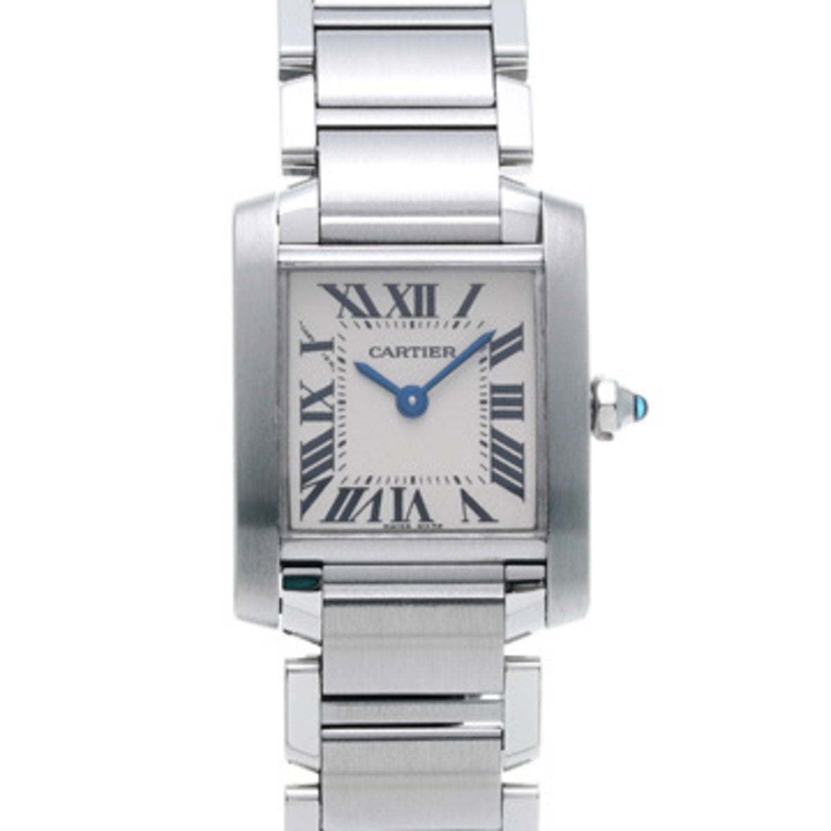 Gebrauchte Cartier Tank Francaise SM W51008Q3 Silber Damenuhr Quarz 