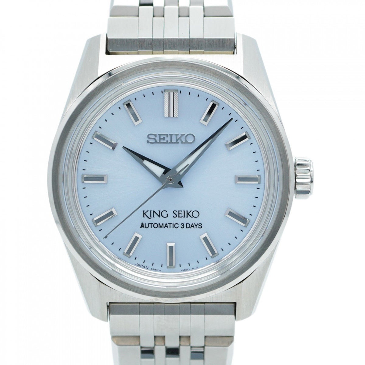 Gebrauchte Seiko King 6R51-00B0 Herrenuhr mit silbernem Zifferblatt 