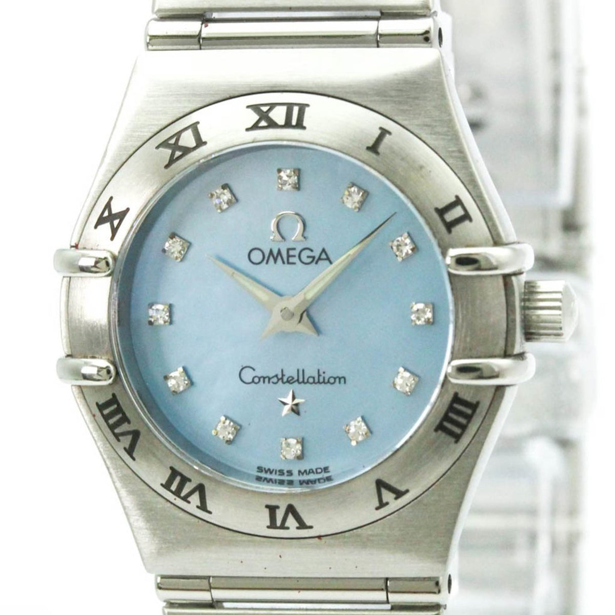 Pre-Owned OMEGA Constellation Diamond MOP Quartz Ladies Watch 1562.85 Polished