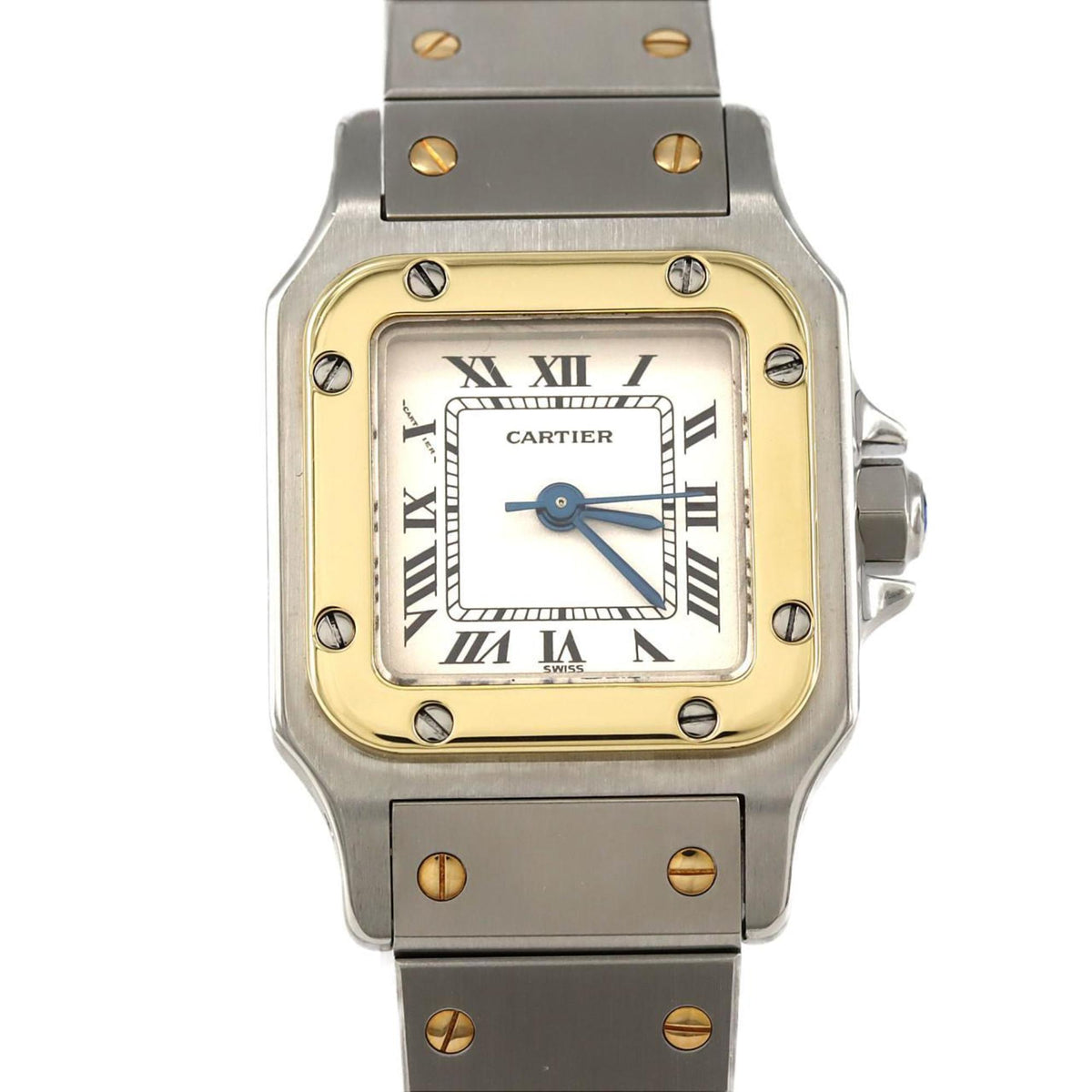 Gebrauchte Cartier Santos SM Kombination 82036283 SSxYG Uhr mit automatischem Aufzug 