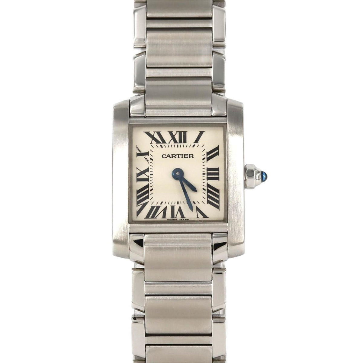Gebrauchte Cartier Tank Francaise SM W51008Q3 SS Armbanduhr Quarz 