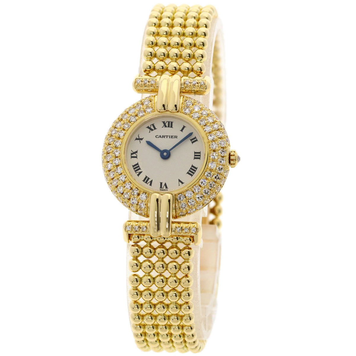 Gebrauchte Cartier Must Colisee Uhr, 18 Karat Gelbgold mit Diamanten, Damen, CARTIER 