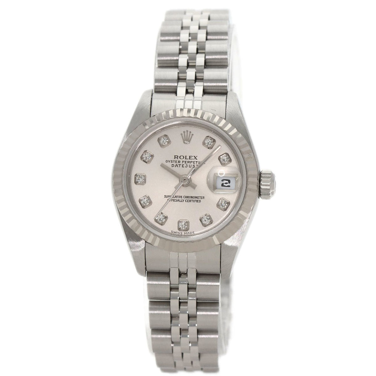 Pre-Owned Rolex 79174 Datejust 10P Diamond Watch Stainless Steel/SS/18K White Gold Women's ROLEX
