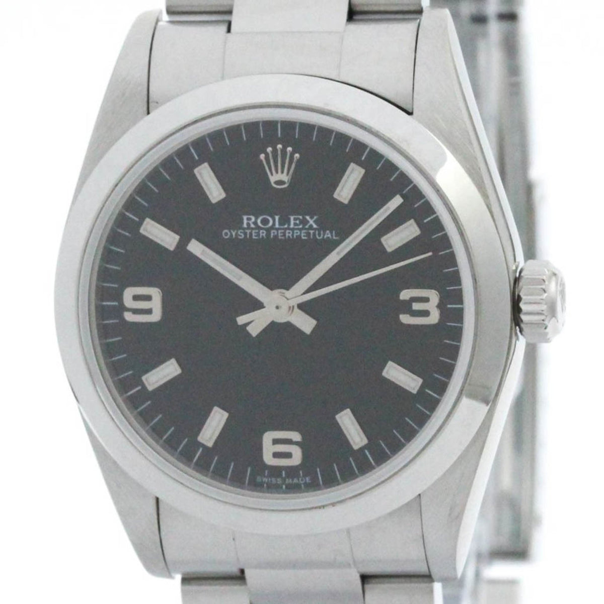 Gebrauchte, polierte ROLEX Oyster Perpetual 77080 A Serial Automatikuhr mittlerer Größe BF575756 