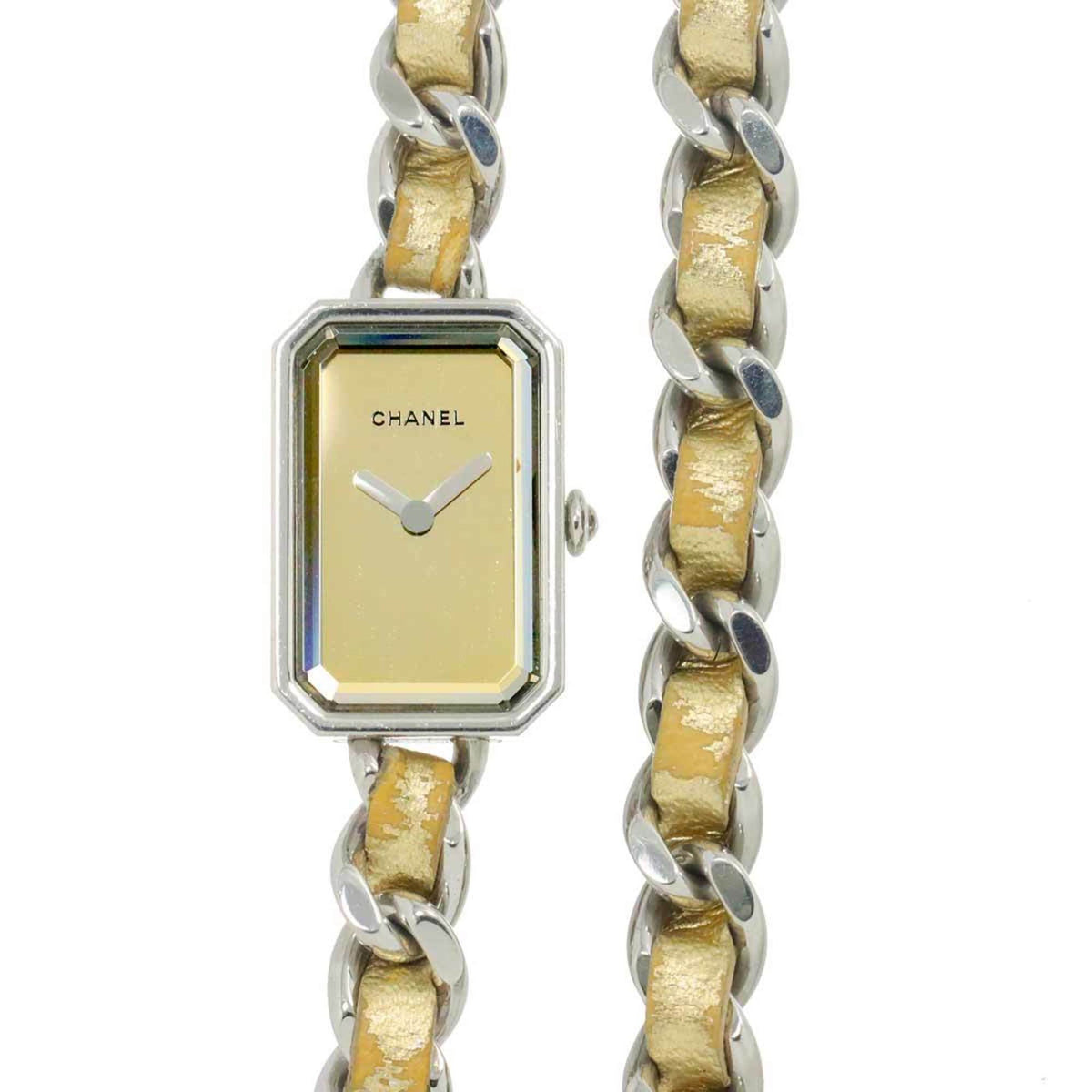 Gebrauchte CHANEL Premiere Rock H5583 Limitiert auf 1000 Stück weltweit Damenuhr Goldspiegel 3-reihig Quarz 
