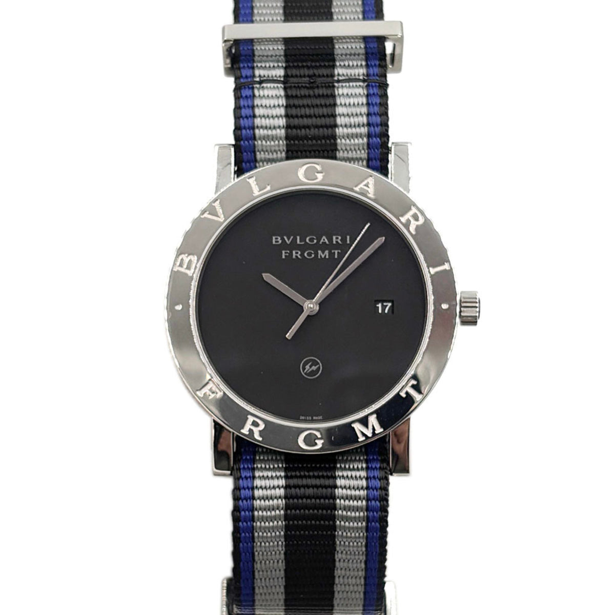 Gebrauchte BVLGARI Fragment Design Special Edition Limitiert auf 600 Stück BB41S 103570 Schwarz Silber Edelstahl S Uhr Armbanduhr 