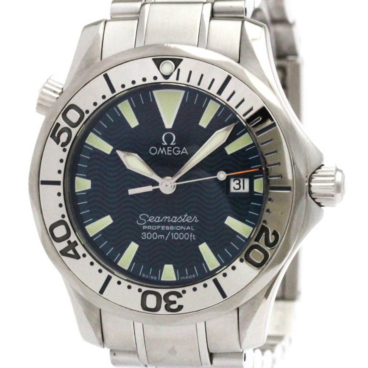 Gebrauchte OMEGA Seamaster Professional 300M Stahl mittelgroße Uhr 2263.80 poliert 