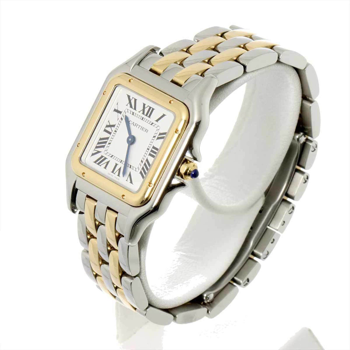 Gebrauchte Cartier Panthere de Combi W2PN0007 Damenuhr K18YG Silber Quarz 