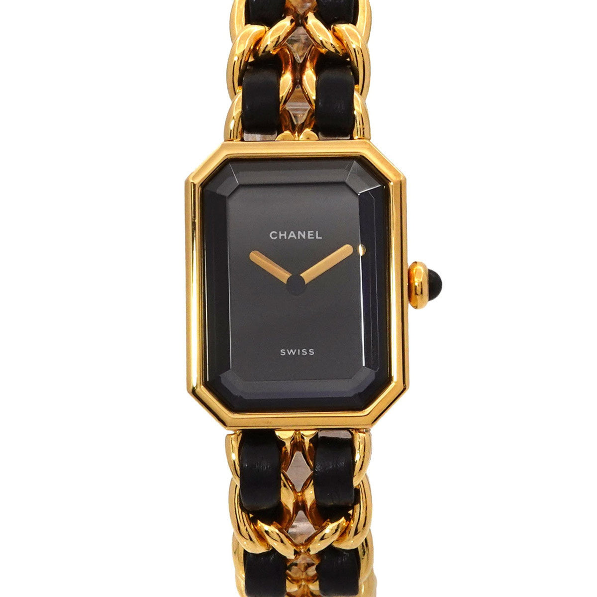 Pre-Owned CHANEL Premiere Women's Watch, Size M, H0001, Black and Gold, Quartz Movement