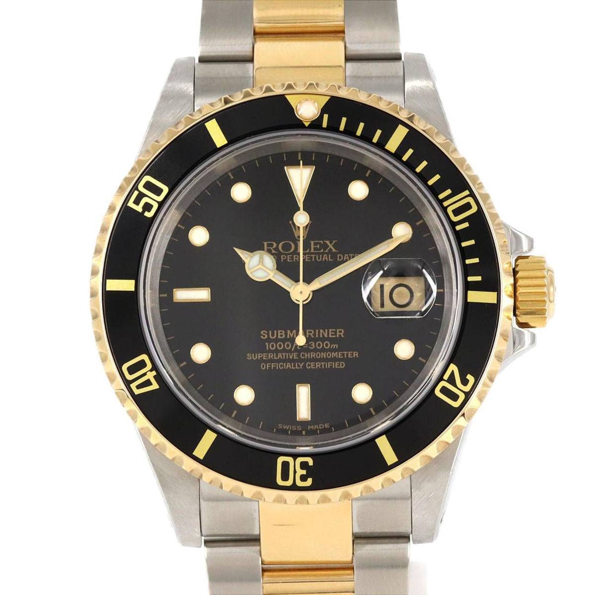Gebrauchte Rolex Submariner Date 16613 SSxYG Armbanduhr Automatik P Seriennummer 