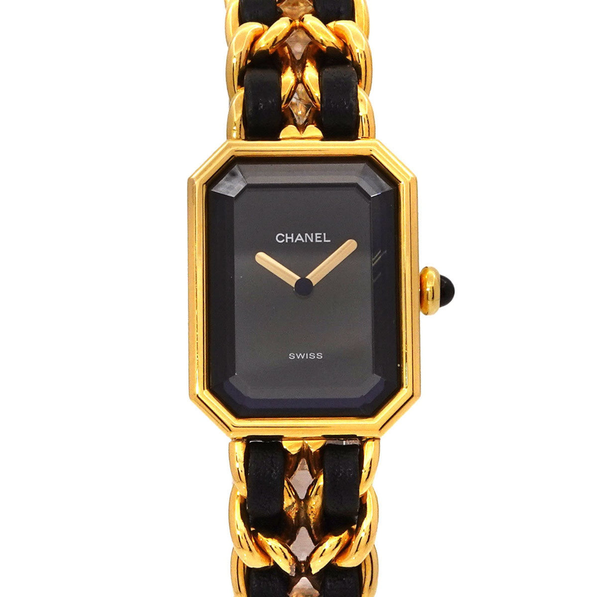 Pre-Owned CHANEL Premiere Women's Watch, Size M, H0001, Black and Gold, Quartz Movement