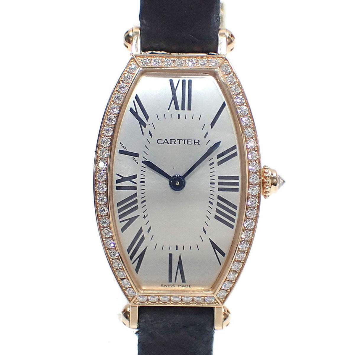 Pre-Owned Cartier Tonneau Ladies' Watch, Manual Winding, 18K Pink Gold, Diamonds, WE400331