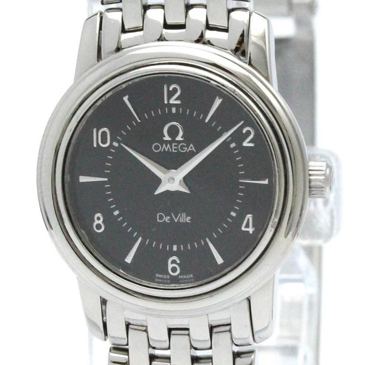 Gebrauchte polierte OMEGA De Ville Prestige Stahl-Quarz-Damenuhr 4570.51 BF581252 