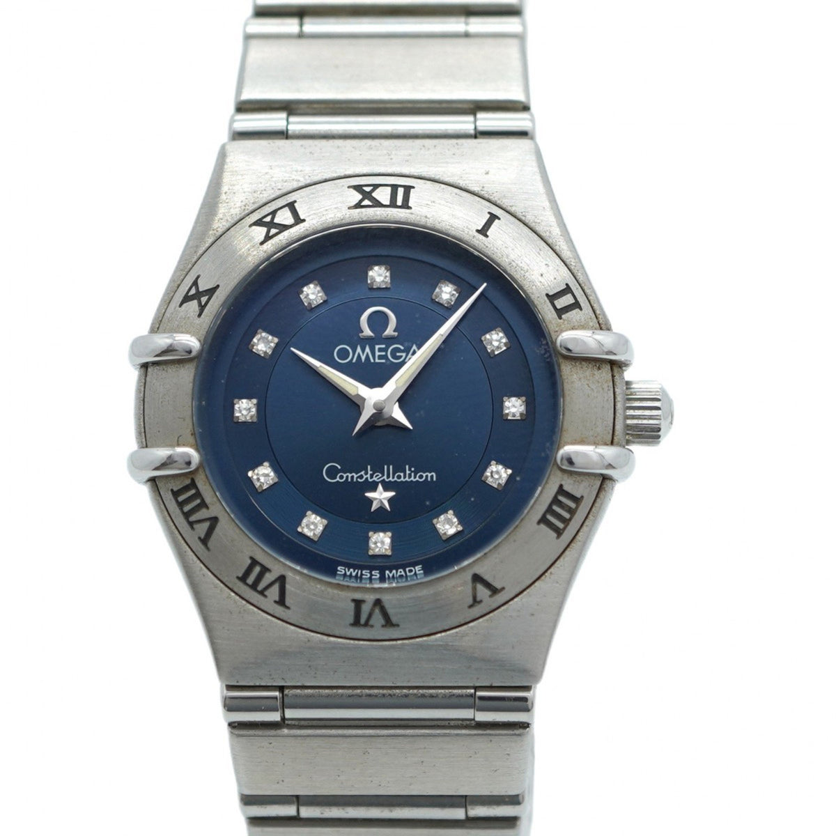 Gebrauchte Omega Constellation 1563.85 Damenuhr mit blauem Zifferblatt 