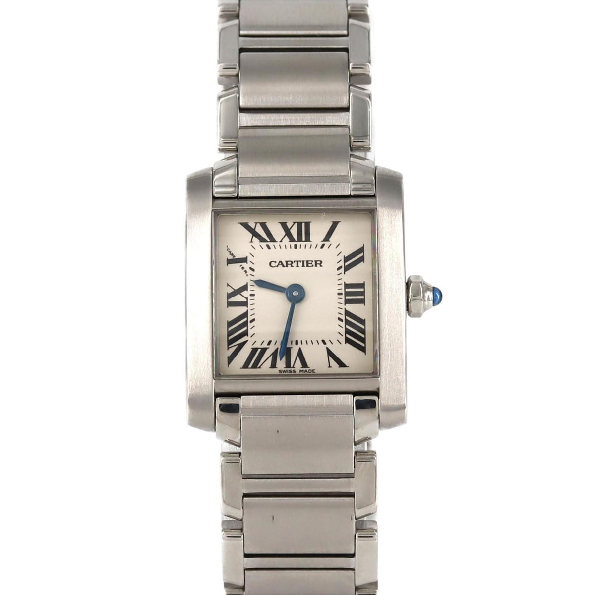 Gebrauchte Cartier Tank Francaise SM W51008Q3 SS Armbanduhr Quarz 