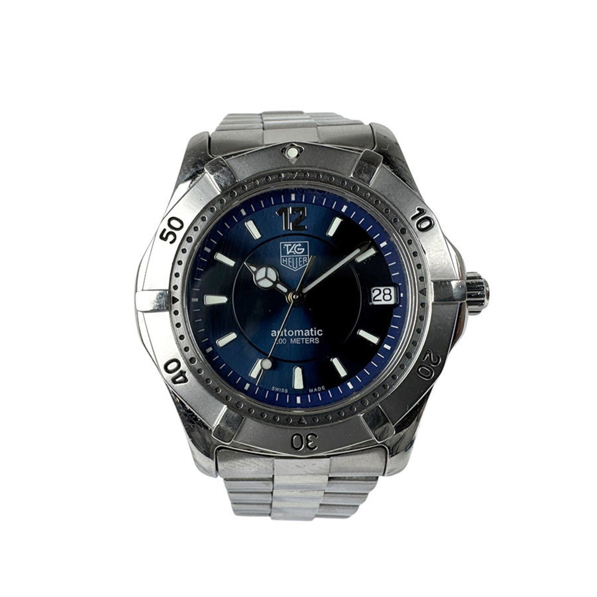 Gebrauchte TAG HEUER Uhr 2000 Serie Edelstahl Silber x Marineblau Herren WK2117-1 Automatik Z3996 