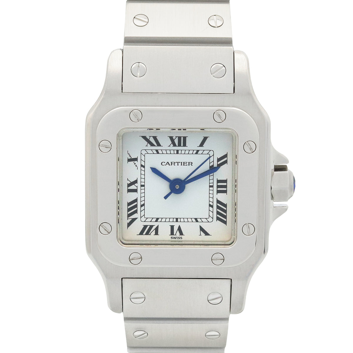 Pre-Owned Cartier Santos Galbee SM Watch, Stainless Steel, Women's, White (0901)