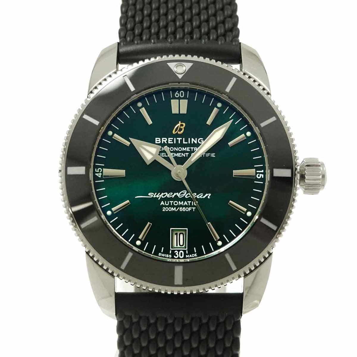 Pre-Owned Breitling Superocean Heritage II 42 AB2010 Men's Watch with Date, Green, Automatic