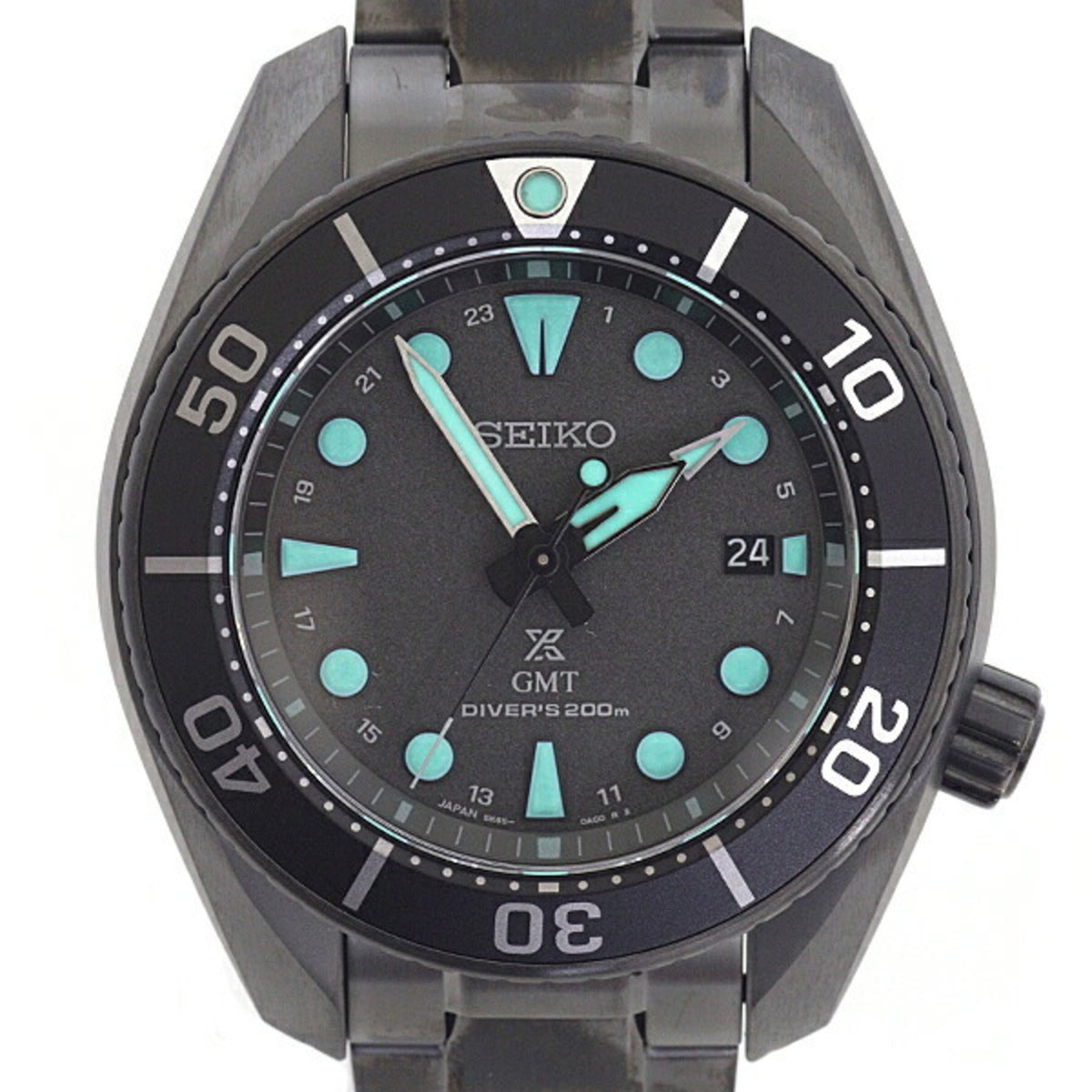 Gebrauchte SEIKO Prospex Herrenuhr Diver Scuba Solar SBPK007 The Black Series Nachtsicht Unbenutzt 