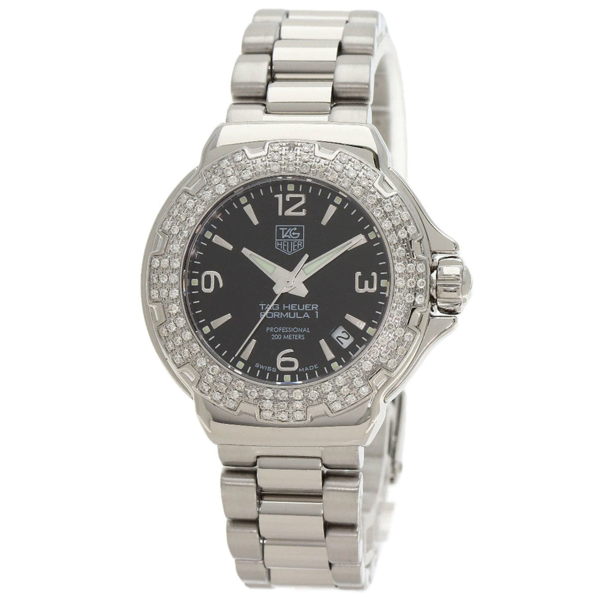 Gebrauchte TAG Heuer WAC1214 Formula 1 Glamour Diamond Uhr aus Edelstahl mit Diamanten für Jungen 