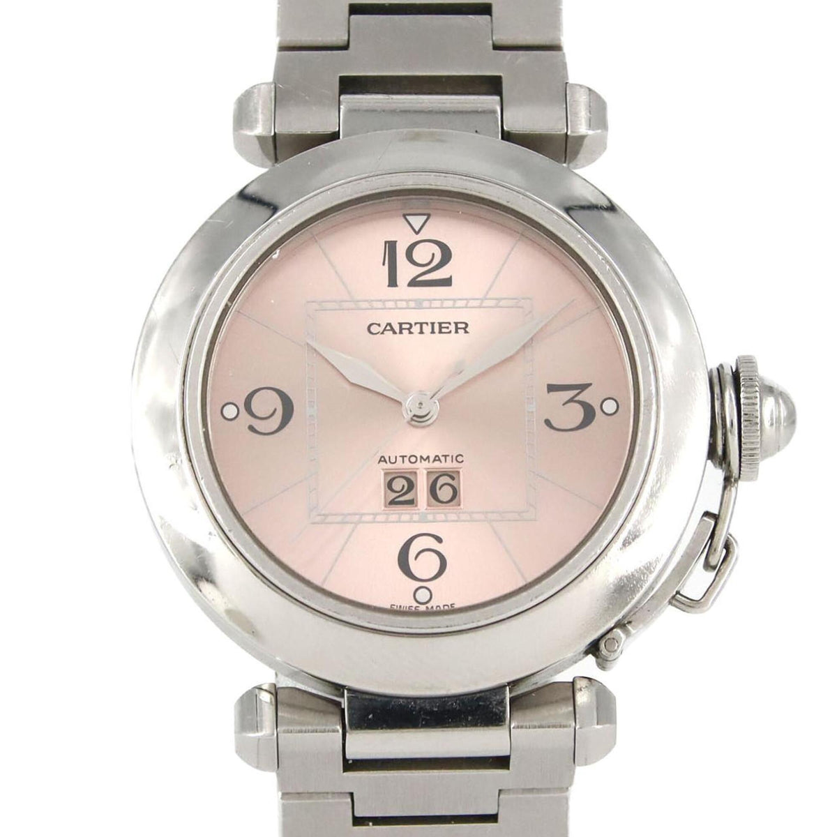 Pre-Owned Cartier Pasha C Grande Date W31058M7 Stainless Steel Automatic Watch