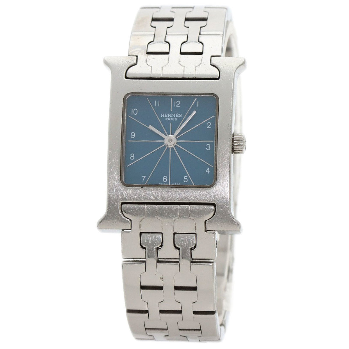 Gebrauchte Hermes HH1.210 H Uhr Blue Jean Armbanduhr Edelstahl SS Damen HERMES 