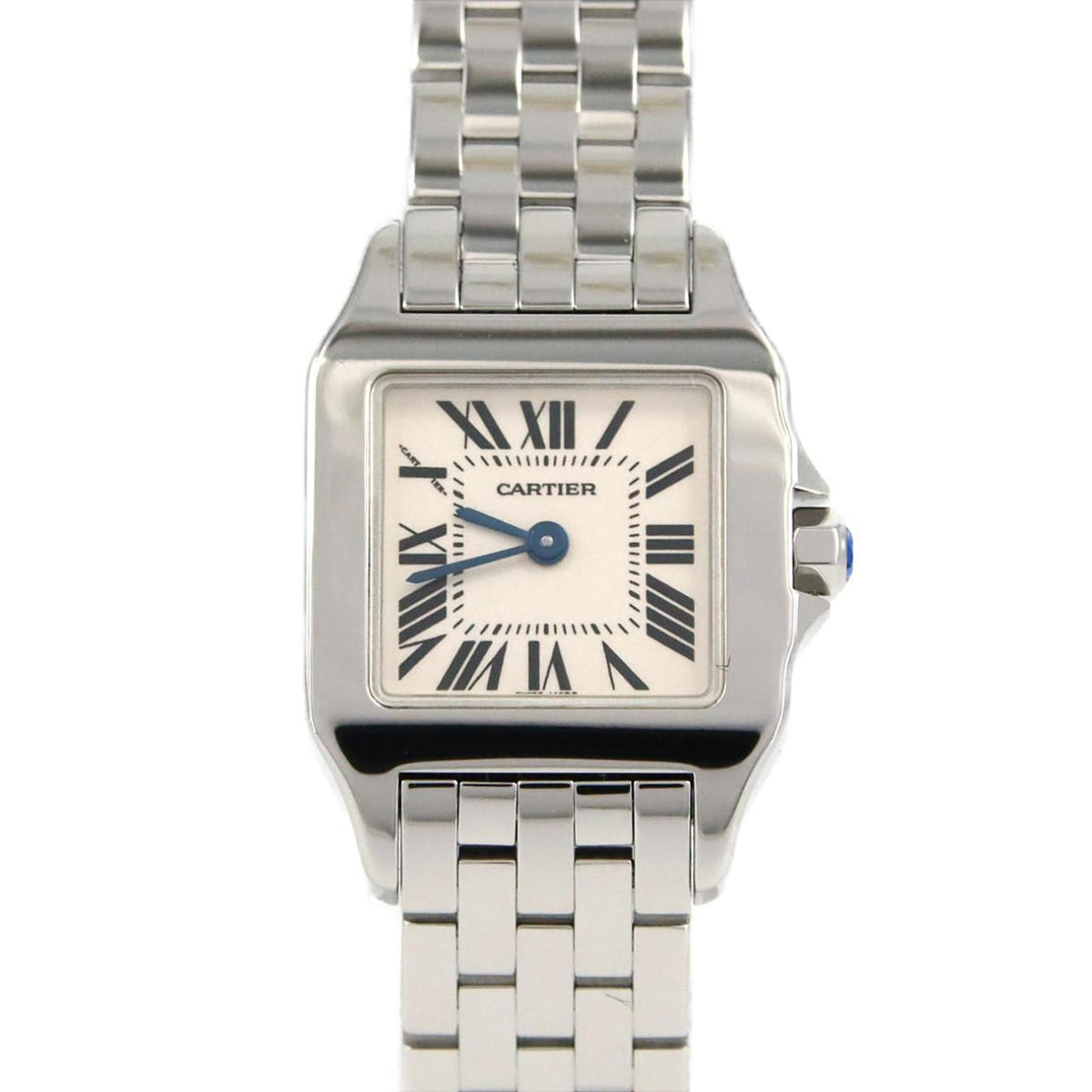 Pre-Owned Cartier Santos de SM W25064Z5 Stainless Steel Quartz Watch