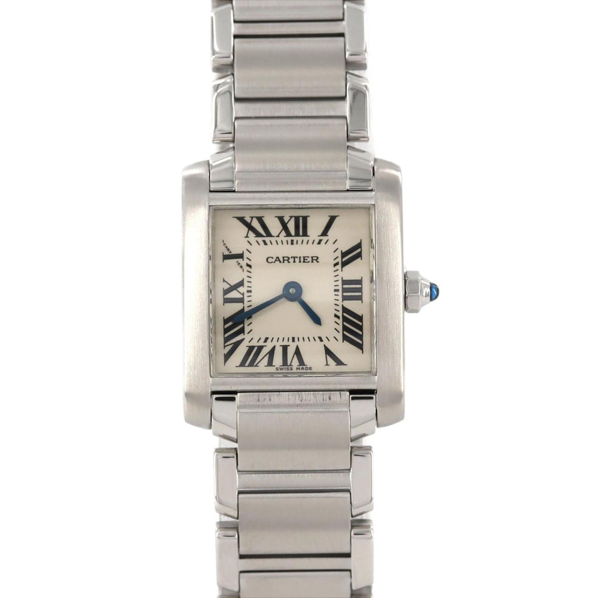 Gebrauchte Cartier Tank Francaise SM W51008Q3 SS Armbanduhr Quarz 