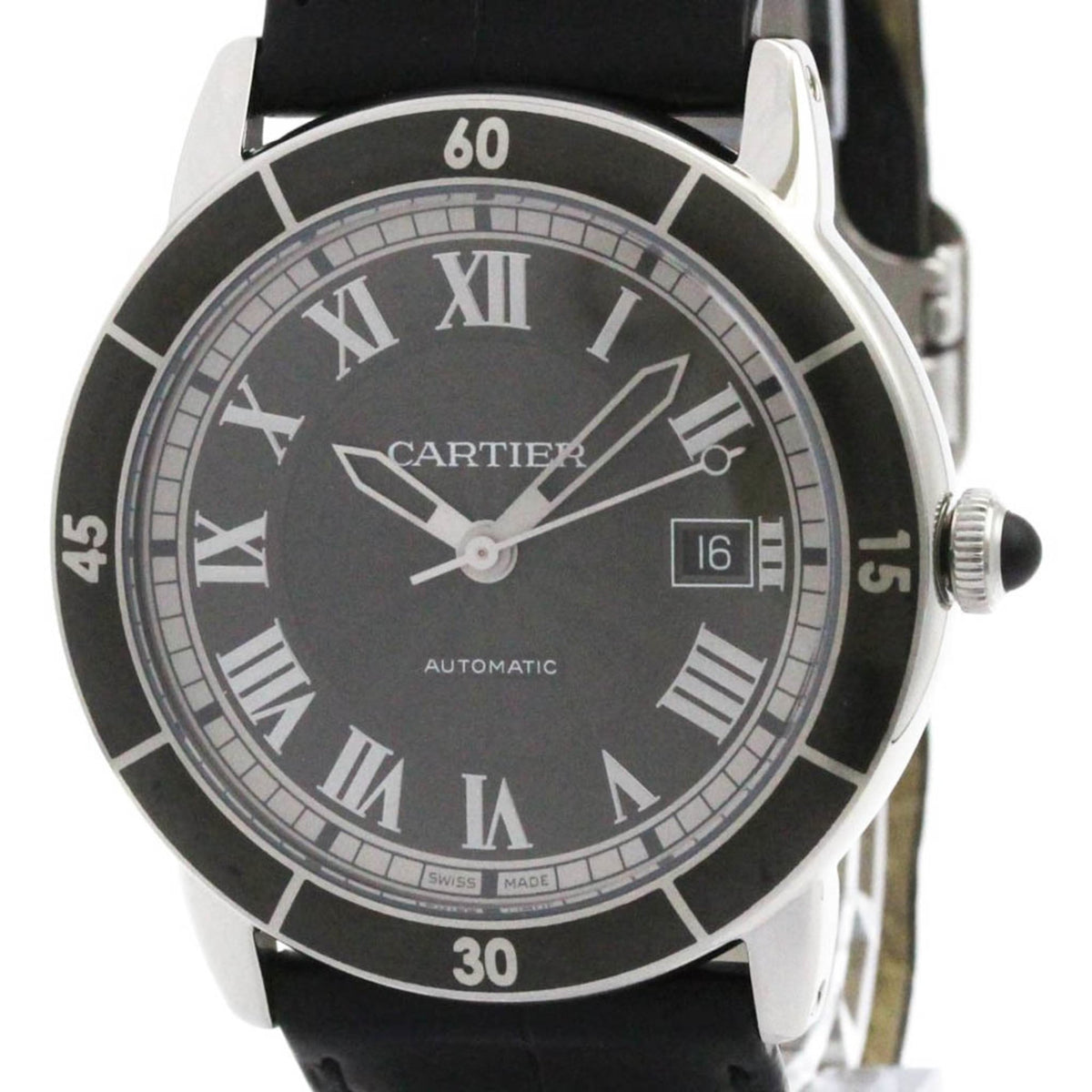 Pre-Owned CARTIER Ronde Croisiere De Cartier Steel Automatic Mens Watch WSRN0003 Polished