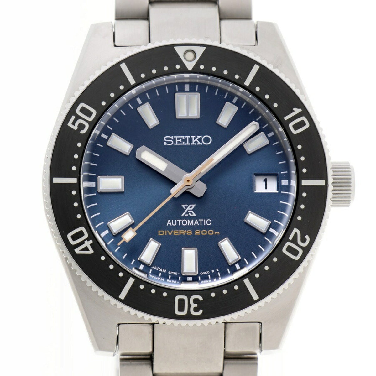 Gebrauchte Seiko Prospex Diver Scuba SBDC107 6R35-00W01965 Mechanische Taucheruhr im modernen Design, 55. Jubiläumsmodell, blaugrau, Automatikuhr A-158541 