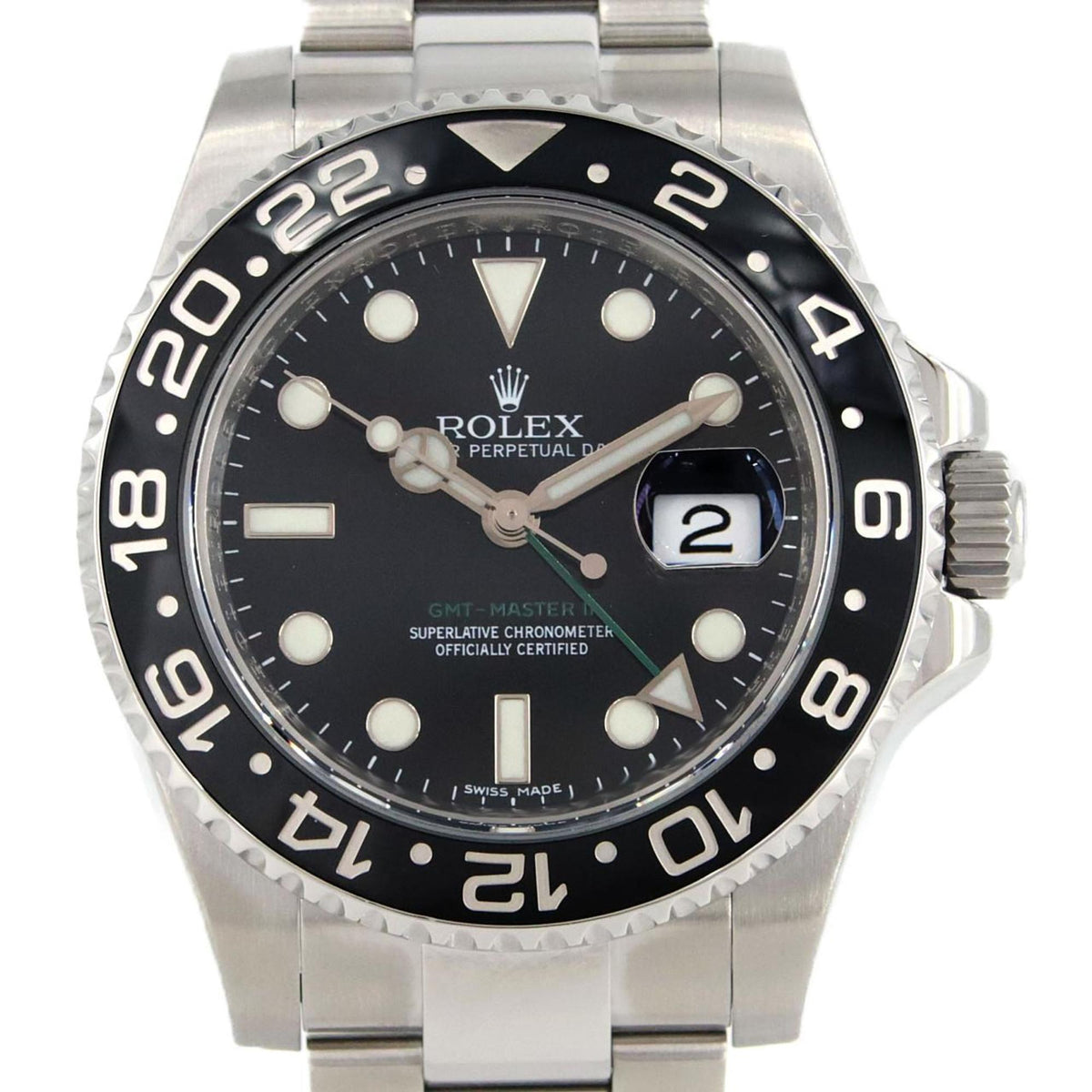 Gebrauchte Rolex GMT Master Stick Dial 116710LN SS Armbanduhr Automatik V-Serie 