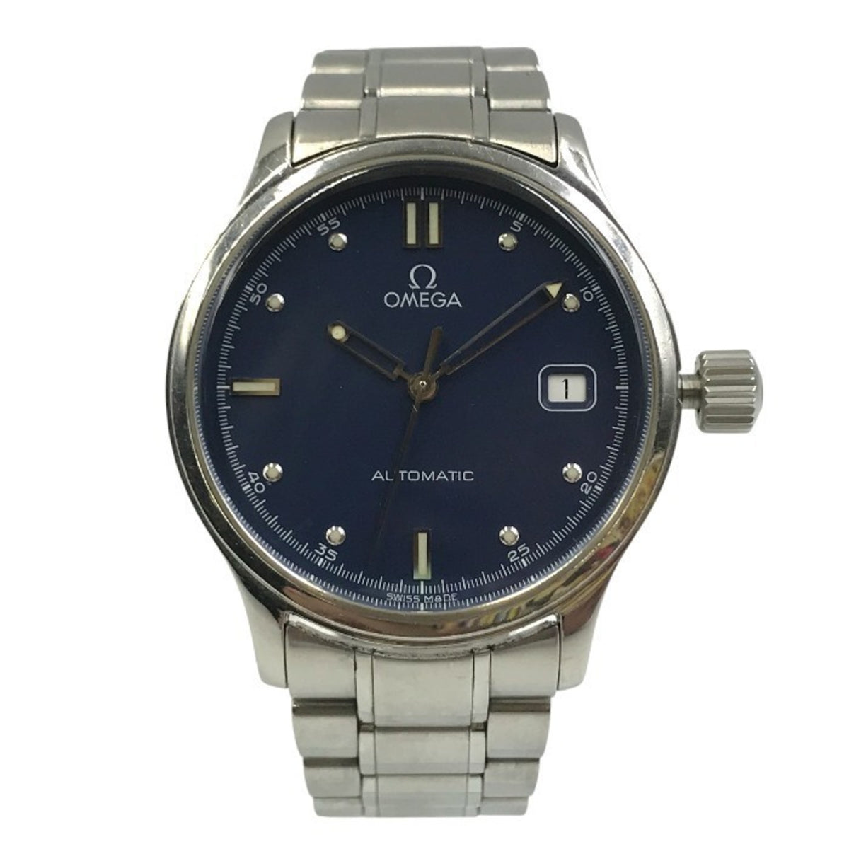 Gebrauchte OMEGA Classic Date Herrenuhr Automatik Silber Marine T1 