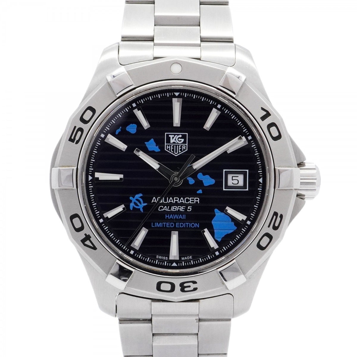 Gebrauchte TAG Heuer Aquaracer Diving Hayman Island WAP201AA Herrenuhr mit marineblauem Zifferblatt 