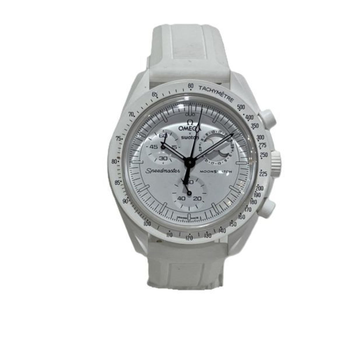 Gebrauchte Omega x Swatch Speedmaster Moonphase S033W700 Quarzuhr Herrenarmbanduhr 