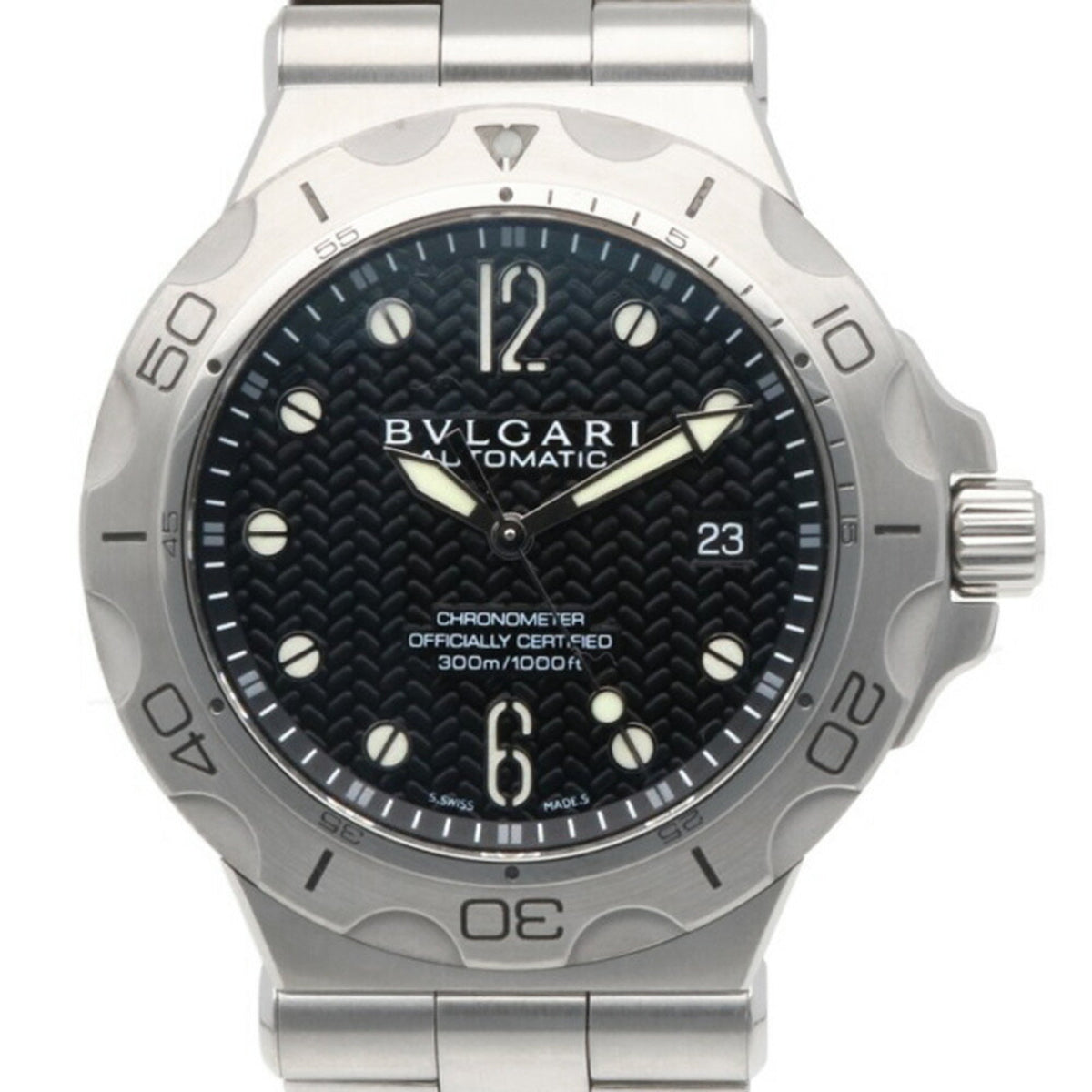 Gebrauchte Bvlgari Diagono Scuba Uhr Edelstahl DP42SDS Automatik Herren BVLGARI Manufaktur Finish 