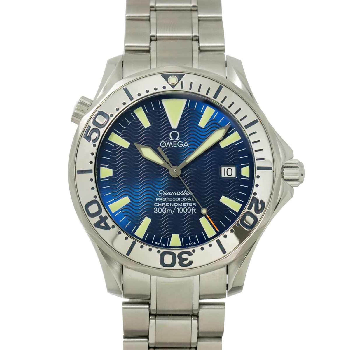 Pre-Owned Omega Seamaster Professional 300 2255 80 Men's Watch, Date, Blue, Automatic Movement
