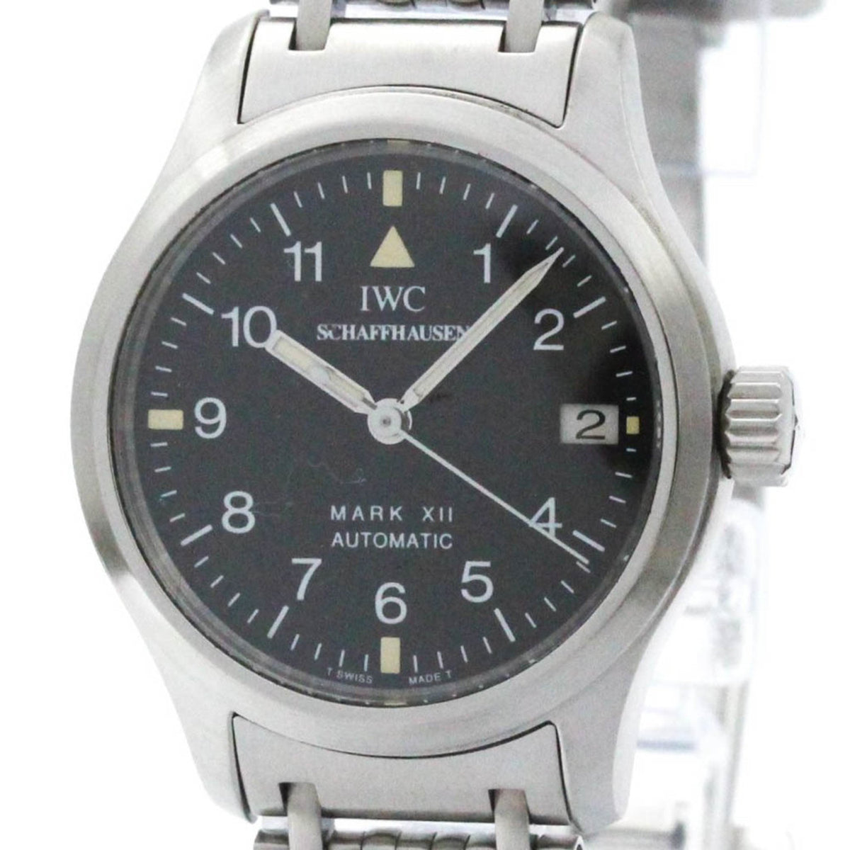 Gebrauchte polierte IWC Mark XII Pilot Steel Automatik Damenuhr IW442102 BF573254 
