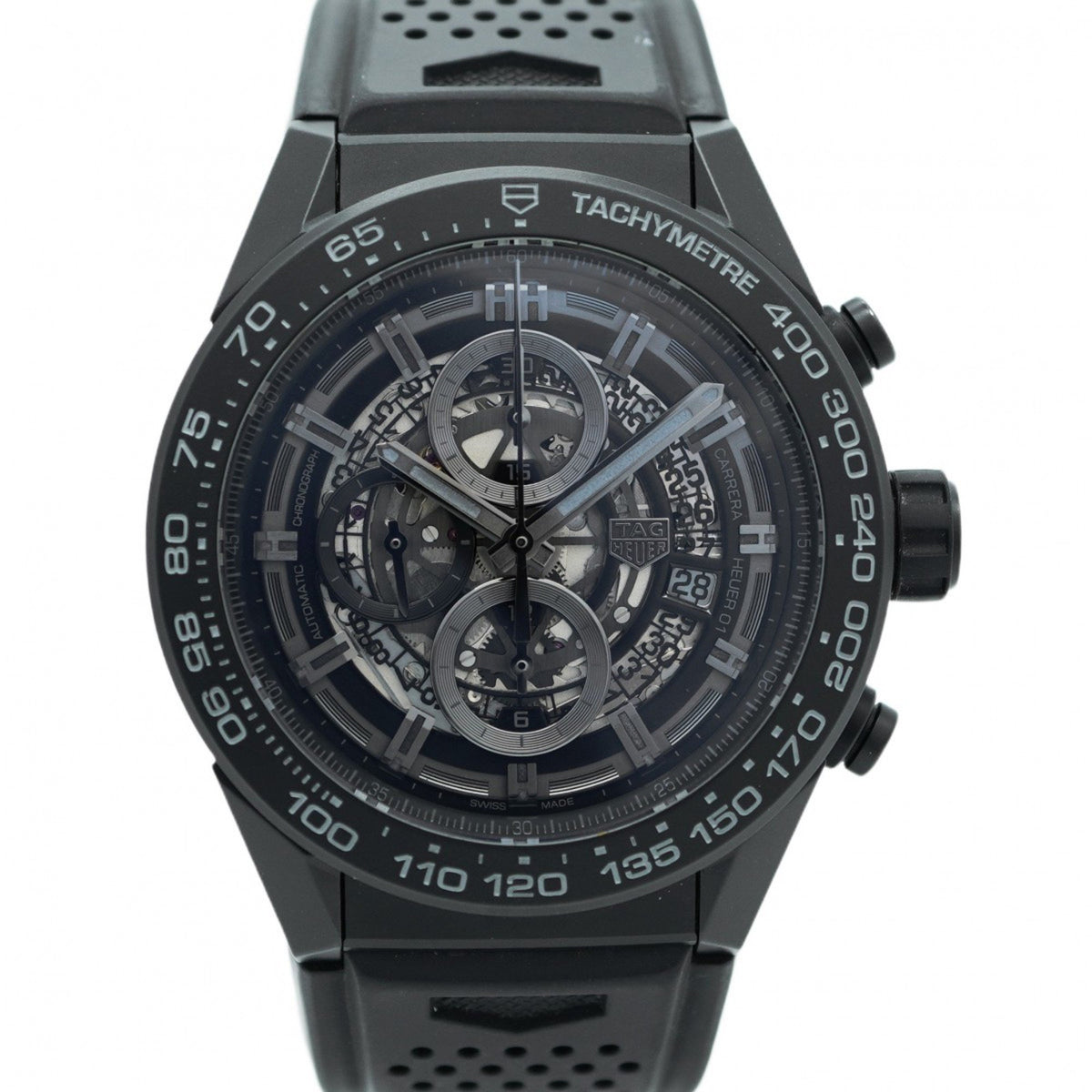 Gebrauchte TAG Heuer Carrera CAR2A91 Herrenuhr mit Skelett-Zifferblatt 