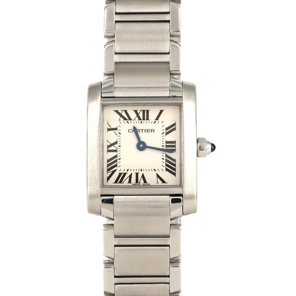 Gebrauchte Cartier Tank Francaise SM W51008Q3 SS Armbanduhr Quarz 