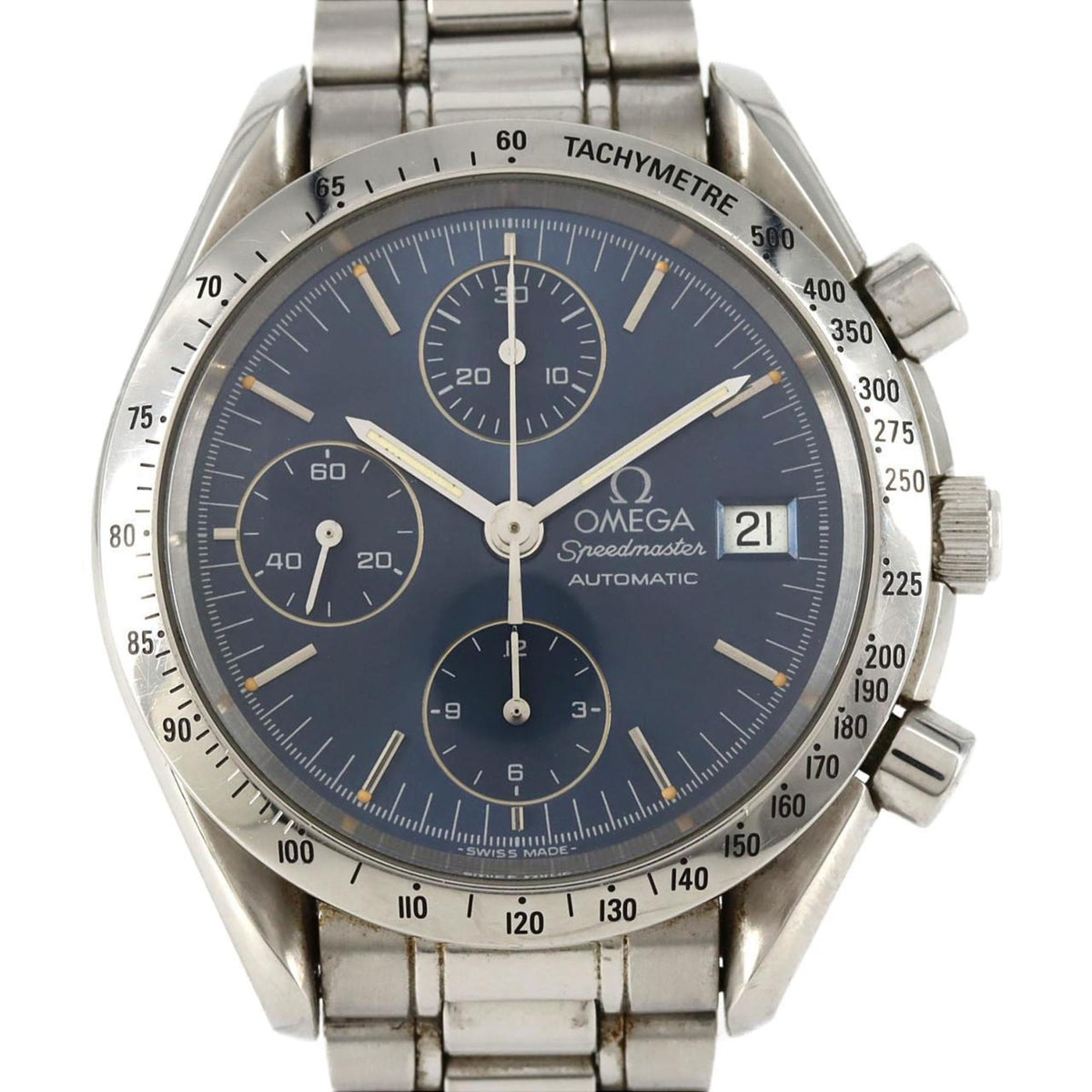 Pre-Owned Omega Speedmaster Date 3511.80 Stainless Steel Automatic Watch